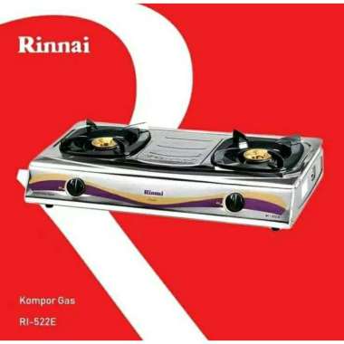 KOMPOR GAS STAINLESS RI-522 E RINNAI / RINNAI RI 522 E KOMPOR GAS 2 TUNGKU / RINNAI RI522E
