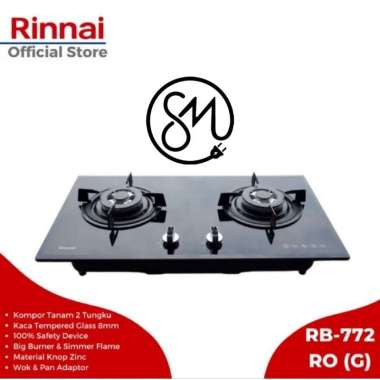 Kompor Gas Tanam Rinnai RB-772RO(G) Kaca 2 tungku