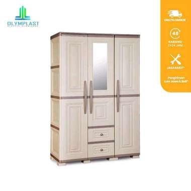 LEMARI PAKAIAN PLASTIK 3 PINTU LEMARI PAKAIAN MINIMALIS LEMARI BAJU