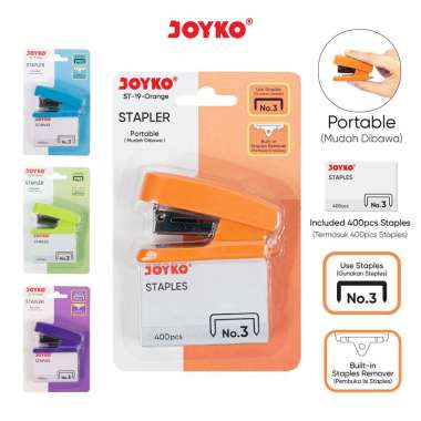 Stapler dan Staples Isi Jepretan Joyko ST-19 1 Set ( Stepler + Isi ) Blue