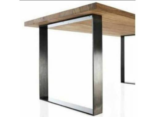 Kaki Meja Besi Plat 5x50mm Plat Strip Hitam T 77x54cm