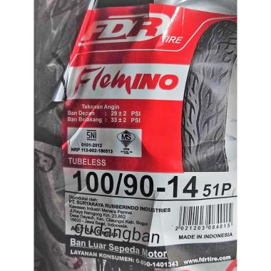 FDR 100 / 90 - 14 Flemino Ban motor versi Tubeless free pentil lexy Vario 125 150