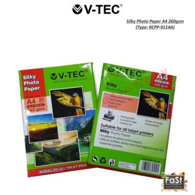 KERTAS FOTO / SILKY PHOTO PAPER V-TEC A4 260gsm