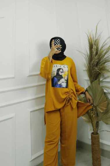 FASHION BAJUTERBARU LUCI SET M L XL XXL | BAJU SETELAN WANITA DEWASA ONE SET CRINKLE AIRFLOW APLIKAS