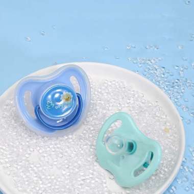 RB-C825 Empeng Dot Bayi Bulat Silicone Dengan Penutup Anti Debu BPA FREE / Kompeng Bayi Datar Baby P