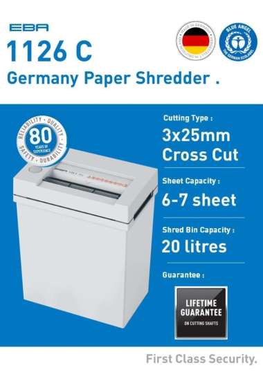 EBA 1126C Mesin Penghancur Kertas Cross Cut GARANSI BUATAN JERMAN