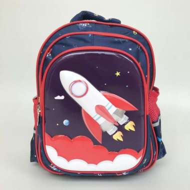 YX20706 Ransel Tas Anak Sekolah Perempuan Lakilaki BackpackImpor TK14" ROKET