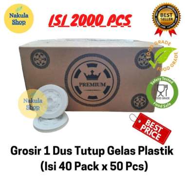 Grosir 1 Dus Tutup Gelas Plastik Oz Datar (Ukuran 10oz,12oz,14oz,16oz)