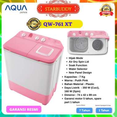 MESIN CUCI AQUA QW-761XT, QW 761 2 TABUNG HIJAB MODE JADETABEK
