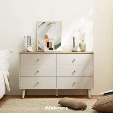 Dekoruma Mori Lemari Laci Kayu Minimalis 6 Pintu / Kabinet Drawer