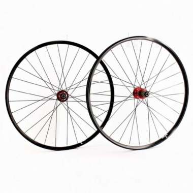 WHEELSET SEPEDA ROADBIKE / GRAVEL 700C XLR8 ALLOY BEARING DISC BRAKE Black-Red