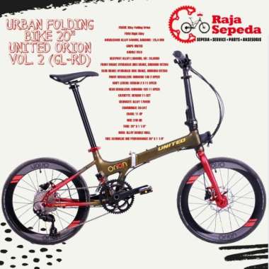 SEPEDA LIPAT URBAN FOLDING BIKE 20 INCHI UNITED ORION VOL 2 (GL-RD)