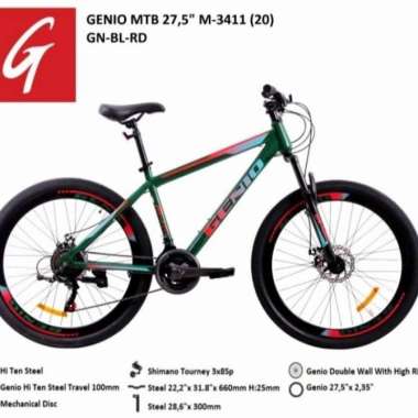 SEPEDA MOUNTAIN BIKE MTB GENIO 27.5 M3411 3x8 SPEED (GRN)