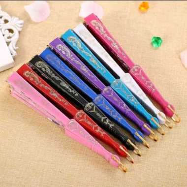 Kipas lipat Jepang, kain, motif bunga aneka warna, souvenir nikahan murah
