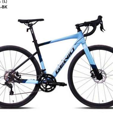 SEPEDA ROAD BIKE GENIO BREAKER 2.0 2021 DISC BRAKE 2x9 SPEED BLUE-BLACK