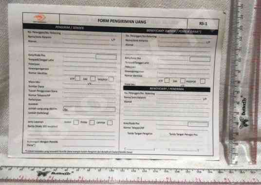 Kertas Wesel Pos Remittance Form Pengiriman Uang 4lembar READY STOCK