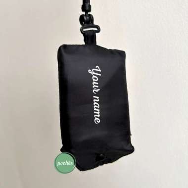 CUSTOM TAS BELANJA LIPAT SABLON LOGO NAMA/TAS LIPAT HOOK MEDIUM POCHES Hitam