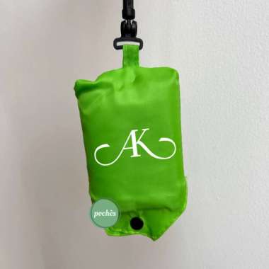 CUSTOM TAS BELANJA LIPAT SABLON LOGO NAMA/TAS LIPAT HOOK MEDIUM POCHES Hijau