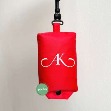 CUSTOM TAS BELANJA LIPAT SABLON LOGO NAMA/TAS LIPAT HOOK MEDIUM POCHES Merah