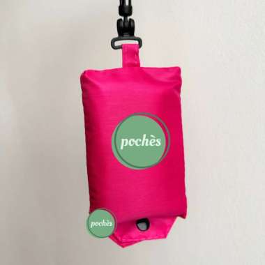 CUSTOM TAS BELANJA LIPAT SABLON LOGO NAMA/TAS LIPAT HOOK MEDIUM POCHES Pink
