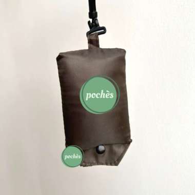 CUSTOM TAS BELANJA LIPAT SABLON LOGO NAMA/TAS LIPAT HOOK MEDIUM POCHES Cokelat Gelap
