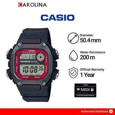 Jam Tangan Pria Casio General DW-291H-1B Youth WR 200M Digital Dial Black Resin Band { Jakarta ]