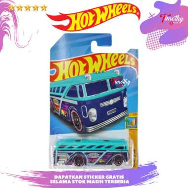 Hot Wheels Surfin' School Bus Biru Hijau Surfs Up