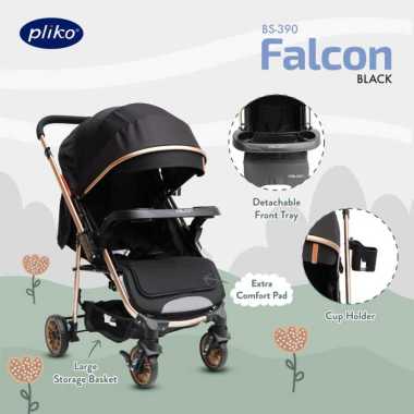 Stroller Pliko Falcon 390 Reversible Handle Kereta Dorong Bayi BLACK