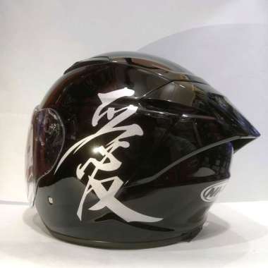 HELM NHK R1 MAX KANJI #1 BLACK SILVER HELM HALF FACE L