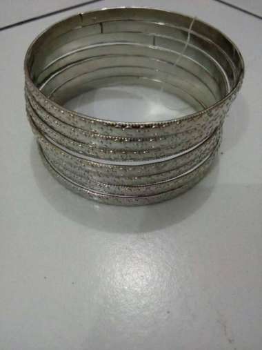 Gelang keroncong imitasi monel perak (7pcs)