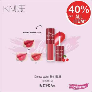 (READY & ORI) Kimuse Water Tint Lip Glaze Longlasting Waterproof KS823 KS823 - 01