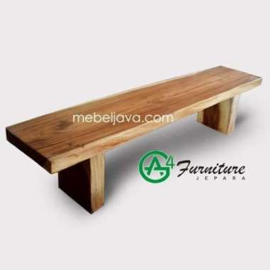 Bangku Panjang 80 cm Warna Natural - Kayu Trembesi