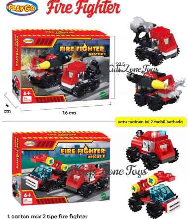 Mainan Anak Lego Mobil Fire Rescue / Kontruksi / Mobil Polisi Playgo Merah