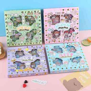 100pcs Korean Aesthetic Cute PET Waterproof Sticker Stiker Korea Lucu Blue