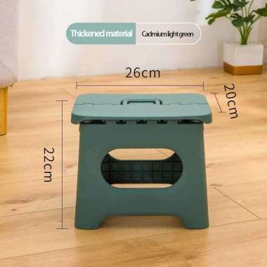 Kursi Dapur Minimalis Lipat Portable - Bangku Dapur Kamar Mandi Plastik Anak Kecil Hijau