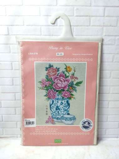 Paket Sulam Kristik Strimin Ori PINN 57-B Blossom Bunga Peony Peoni