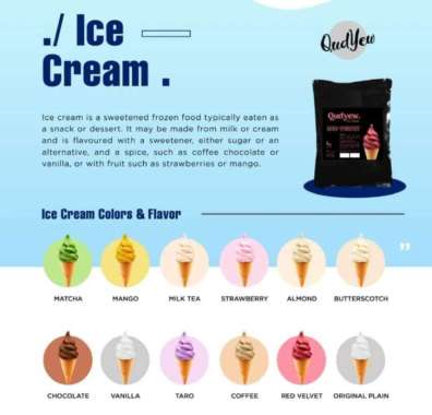 qudyew bubuk ice cream vanilla 1kg bubuk es krim qudyew 1kg Strawbery