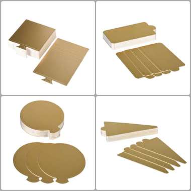 aiGooTan - ALAS CAKE GOLD - Tatakan Kue Mini Slice Cake Board Cakeboard Papan Emas Murah Medan PANJA
