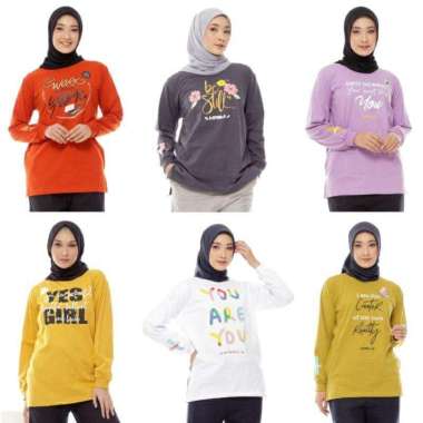 Atasan Wanita Kaos Lengan Panjang Terbaru Blouse Jumbo Wanita Muslimah M Ungu