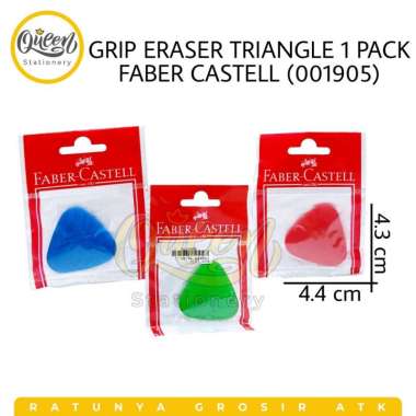 1 PCS GRIP ERASER PACK 1 FABER CASTELL / PENGHAPUS / STIP / PENGHAPUS FABER TRIANGLE/SEGITIGA 001905