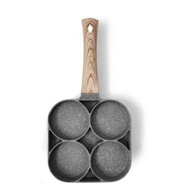 Teflon Wajan Anti Lengket Cetakan Telur Penggorengan 4 Lubang Desain Ergonomis Panci Teflon Pancake 