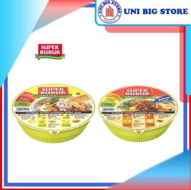 Super Bubur Instan Ayam 64 gr Abon Sapi 67 gr Cup Mangkok Ayam