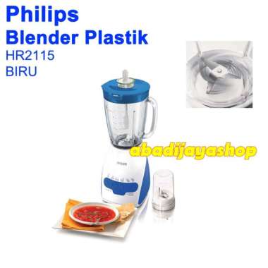 Blender Philips Hr 2115 Plastik Promo (Blue) Garansi Resmi