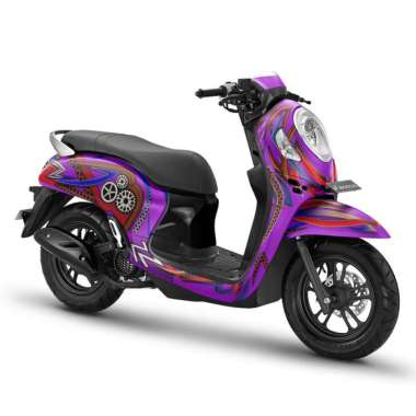 Decal Full body stiker Scoopy Tahun NEW FI 2023 2020 2021 2022 Tribal - Abu-abu Ungu