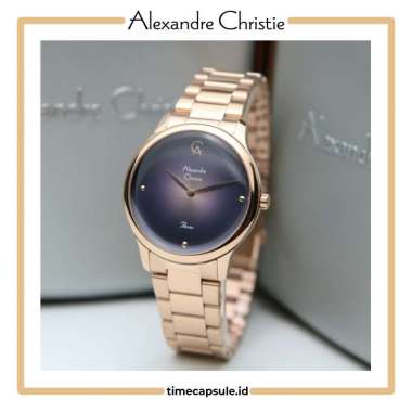 JAM TANGAN WANITA ALEXANDRE CHRISTIE ORIGINAL AC 2861 LH ROSEGOLD BLUE