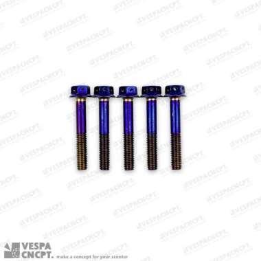 Baut Velg Depan Untuk Velg Alumunium Cnc King Nut Blue Vespa Sprint Lx