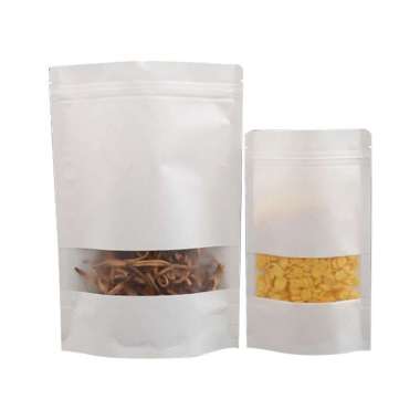 SPKP Standing Pouch Kraft Putih Ukuran 12x18