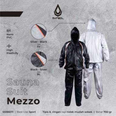 ZS Sauna Suit Mezzo Baju Sauna Jaket Sauna Setelan Sauna Pembakar Lemak - S XXXL