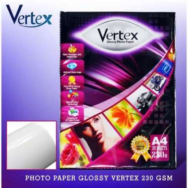 Kertas foto glossy A4 230 gram 20 lbr Photopaper tulisan Professional