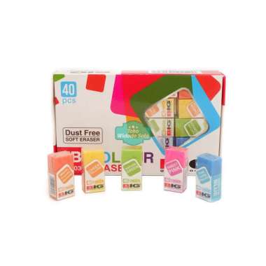 Penghapus Pensil BIG Colour Eraser Kecil Warna Setip Soft 4B 9403 - 1 Box Isi 40 Buah. Ukuran per bu
